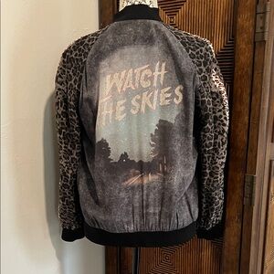AllSaints Amy Skies 100% Silk Bomber Jacket XS A113